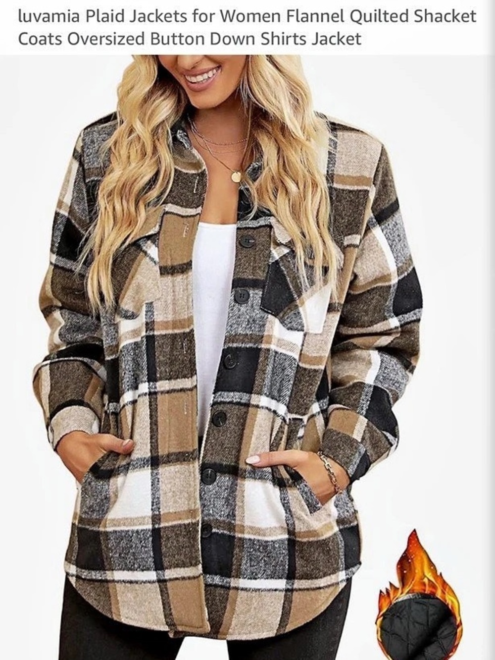 luvamia Plaid Jacket Women's Polyester Size Large